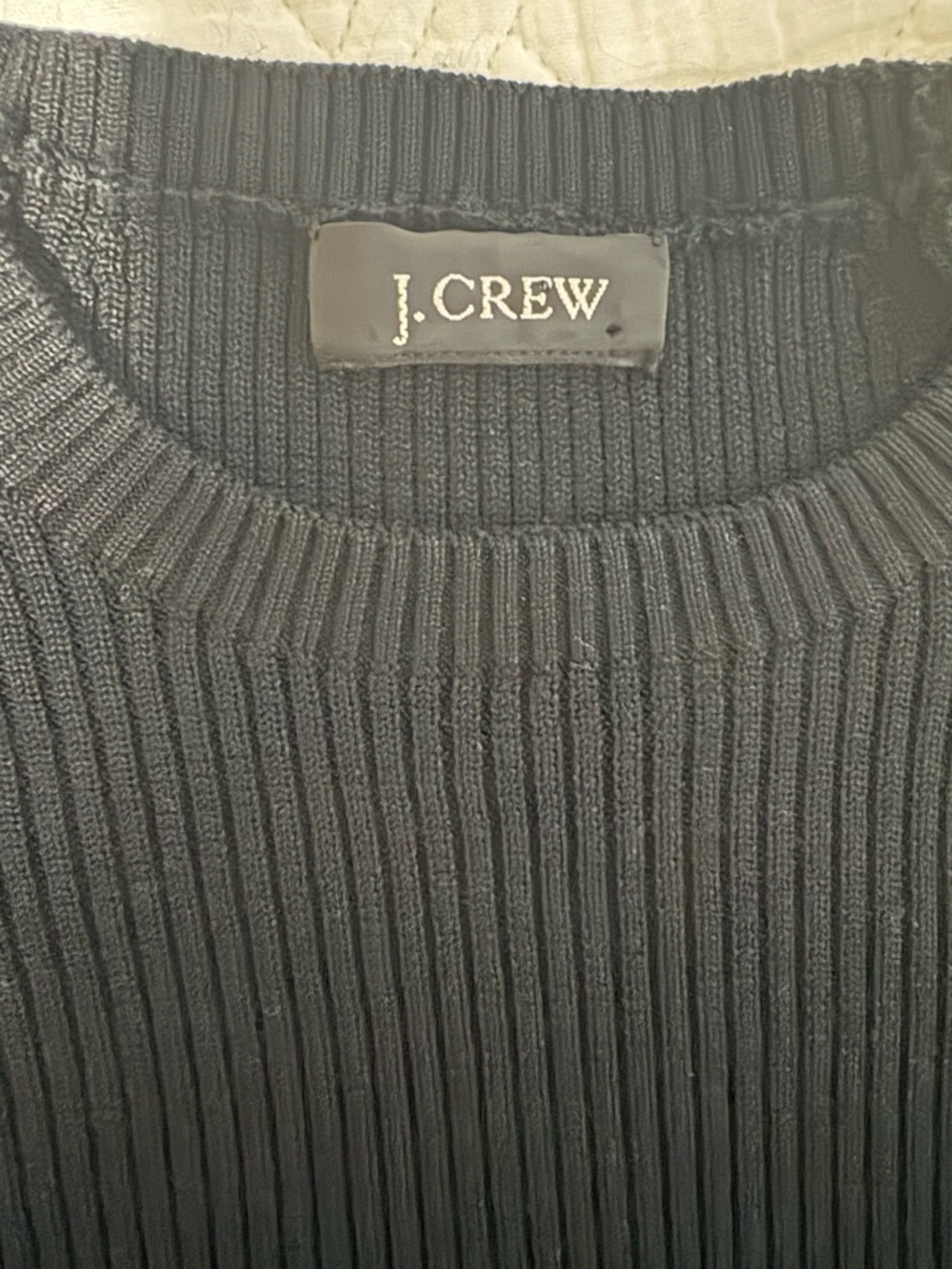 J. Crew Black Silk* Ribbed Top XS* - Picture 3 of 8